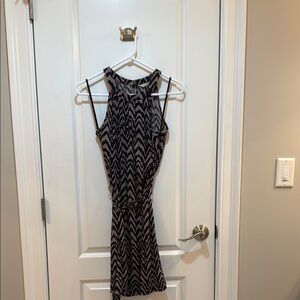 Banana Republic Black and White Asymmetrical Bodycon Dress
